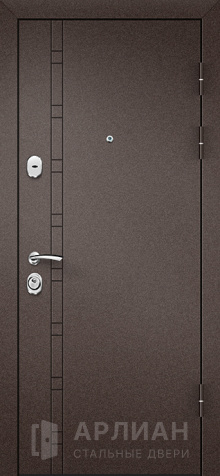 Фото «Дверь металлическая входная цвета венге с зеркалом №65»