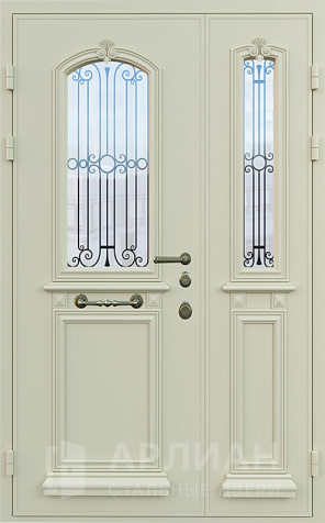 Фото №2 «Светлая дверь снаружи МДФ Беленый дуб для частного дома №16»