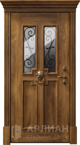 Фото №2 «Дверь металлическая Премиум класса из массива с ковкой №20»